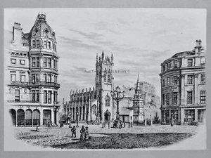 Edinburgh PRINCES STREET THE WEST END Original viktorianischer Druck um 1881 - Bild 1 von 2