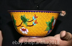 6" Old Chinese Bronze Cloisonne wire inlay Dynasty Flower Circular Bowl - Picture 1 of 8