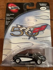 Hot Wheels 50 Series β58 Corvette Roadster Black Car 1:64 No.2/4 - Picture 1 of 8