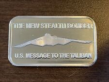 New stealth Bomber Message To Taliban 1 Oz Silver Art Bar International Trade