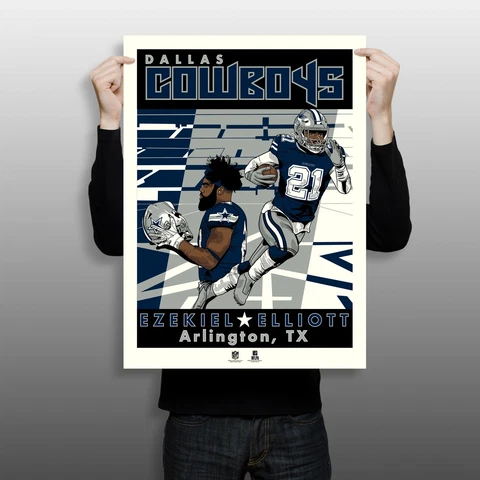 Dallas Cowboys Ezekiel Elliott 18" x 24" Limited Edition Serigraph Print Cover