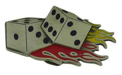 DE COLECCIÓN Flaming Dices Multicolor Las Vegas Casino Lucky Cinturón Hebilla Hombres Estilo Foto 1 de 4