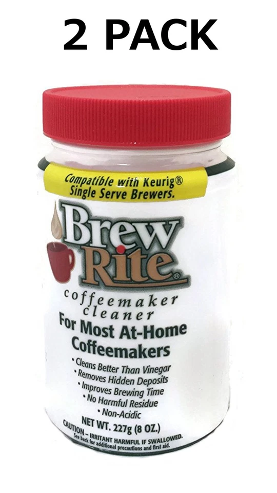 (2) Brew Rite Coffee Maker Cleaner for Espresso Machines and Drip Coffeemakers