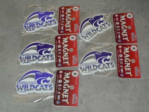 LOT of 5 KANSAS STATE WILDCATS ST Vintage RUBBER FRIDGE MAGNET Standings Board Cover