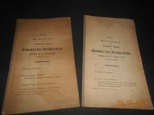 R! Munich 1878 2 Minutes Meeting of the Chamber of the Reich Council - Picture 1 of 4