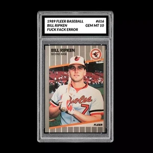 Graded 10 1989 Fleer #616 Bill Ripken ERROR on Bat Mint FCK FACE Error Card FF - Picture 1 of 3