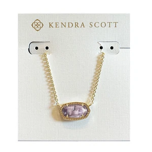 Collar Colgante Ovalado Kendra Scott Elisa en Amatista y Enchapado en Oro - Imagen 1 de 4