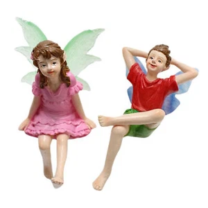 Decorative Flower Fairy Sculpture Whimsical Garden Decoration Resin Figurines - Picture 1 of 9