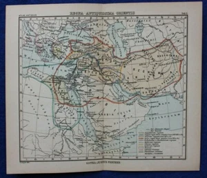 ANCIENT ASIA, BABYLONIA, ARABIA, original antique map, Justus Perthes 1898 - Picture 1 of 3