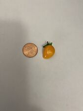 Hand Blown Glass Figurine Handmade Miniature Bead Pendant Pepper Light Orange