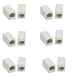 12 Pack lot x White RJ45 Cat5'e Straight Network Joiner Coupler Extender Cable - Picture 1 of 1