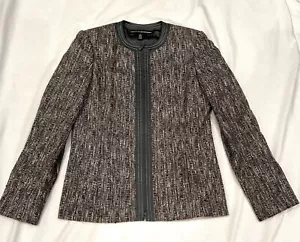 Blazer Woman’s Linda Allard Ellen Tracy Sz4 Brown Tweed Jacket Coat Wool Blend - Picture 1 of 7
