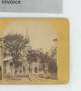 Episcopal Church Montpelier VT Vermont C.H. Freeman Stereoview c1870 - Picture 1 of 3