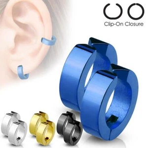 2 Fake Creolen Ohrclips Klappcreolen Non Piercing Clip-On Herren Damen Ohrringe - Bild 1 von 5