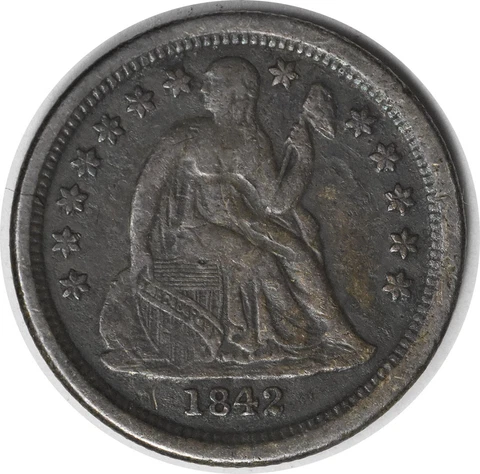 1842-O Liberty Seated Silver Dime VF Uncertified #1120 Cover