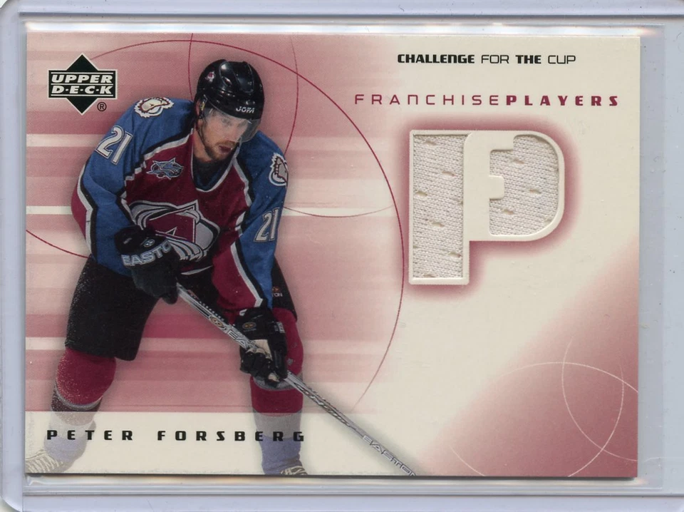 2001-02 CHALLENGE FOR THE CUP FRANCHISE PLAYERS PETER FORSBERG GAME WORN JERSEY - Image 1 of 1