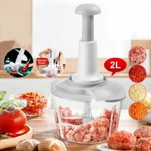Food Chopper Manual Vegetable Chopper Mini food Processor, Dicers and Mincers 2L - Picture 1 of 9