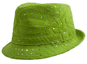 Top Headwear Womens Glitter Sparkle Fedora Hat