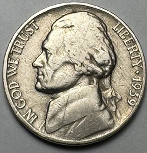 Very Rare 1939 P US Jefferson Nickel 5 Cents Coin. Bx 13.250 - Picture 1 of 2