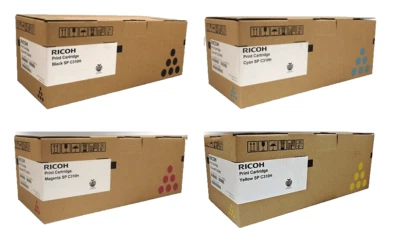 4 Original Toner Ricoh Aficio SP C231 C232 C242 C321 SF / C310HE 407634 -407637