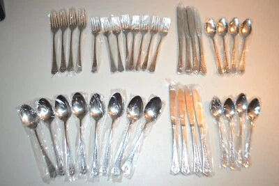Vintage Monterey Queens Taperstry Floral Stainless Steel Silverware (36 pcs) - Image 1 of 4