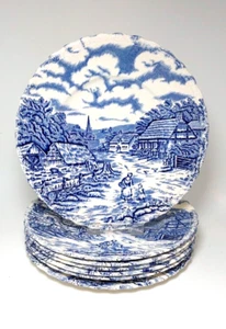 Myott Fine Staffordshire Ware ländliche Szene 7" Beilagenteller x 7 - Bild 1 von 11
