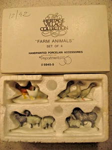 Reparto 56 Heritage Village Animali della Fattoria Set di 4 Accessori in Porcellana - Foto 1 di 4