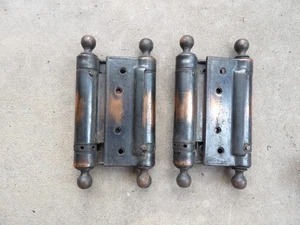 Pair of 4" Swinging Door Japanned Hinges Cafe/Saloon Bar Heavy Duty No Screws - Picture 1 of 5