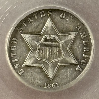 1861 Silver Three Cent Die Rotation/Rotated Die. Cool History U.S. Coin #2269 - Image 1 of 4