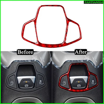 Panel de freno de estacionamiento electrónico de fibra de carbono rojo para Jeep Renegade 2015-23 Foto 1 de 4