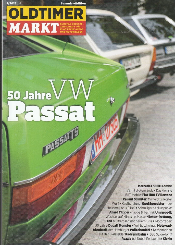 Oldtimer Markt Sammler Edition 07/2023 : Titelstory - 50 Jahre VW Passat - Bild 1 von 1
