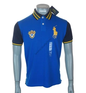 New Authentic Men's Ralph Lauren Big Pony Polo Shirt Slim Fit Small Royal Blue - Picture 1 of 5