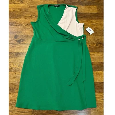 Vestido para mujer Casper color bloque hasta la rodilla verde/rosa talla XXL NUEVO CON ETIQUETAS Foto 1 de 4
