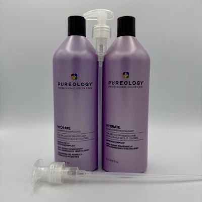 Pureology Hydrate Shampoo & Conditioner Duo 1000ml + Pumps - Tracked 24 Postage - Image 1 of 3