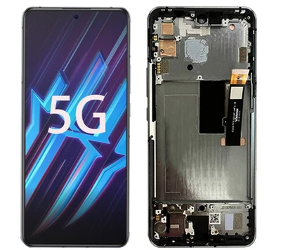 AMOLED Display LCD Screen Touch Digitizer Silver Frame For ZTE Nubia RedMagic 6R - Image 1 of 3