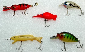 Vintage Köder Set - Arbogast Mops Nase Hot Shot 30 Shal-A-Minner Cordell Crankbait - Bild 1 von 8
