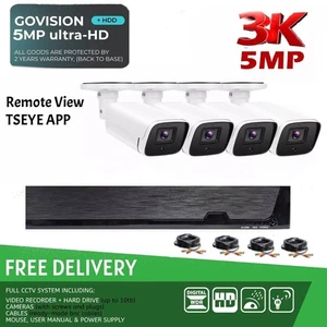 SISTEMA DE CÁMARA CCTV 5MP HOGAR EXTERIOR KIT DE SEGURIDAD HD DVR KIT DE CÁMARA DE VISIÓN NOCTURNA - Imagen 1 de 12