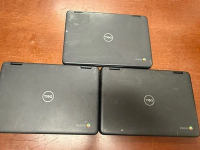 3 Chromebook Lot Dell 5190 + 3100 2-in-1 11.6" Intel Celeron 4GB RAM 16GB TESTED - Image 1 of 4