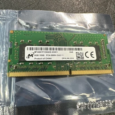Portátil Micron 8GB DDR4 PC4-21300 1Rx8 SO-DIMM RAM MTA8ATF1G64HZ-2G6E1 Foto 1 de 4