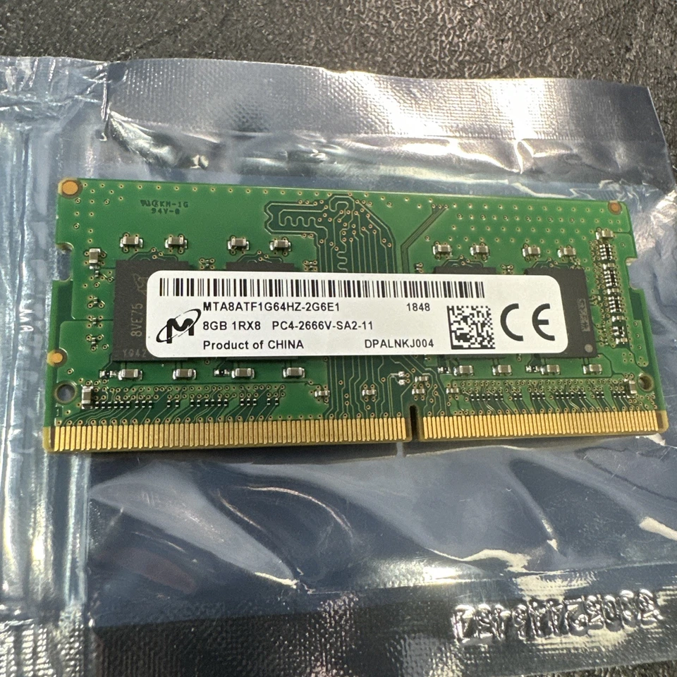Portátil Micron 8GB DDR4 PC4-21300 1Rx8 SO-DIMM RAM MTA8ATF1G64HZ-2G6E1 Foto 1 de 4