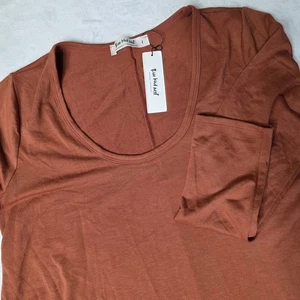 New Three Bird Nest Womens Large Rust Orange Constance Ruffle Dress Tunic Boho - Picture 1 of 10