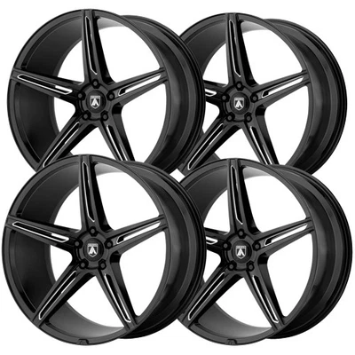(Set of 4) Asanti ABL-22 Alpha 5 22x9 5x112 +32mm Black/Milled Wheels Rims - Image 1 of 4