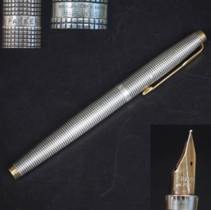 Parker 75 Sterling Silber Farbe Füllfederhalter 14K Feder XF 585 Limited Edition - Bild 1 von 7