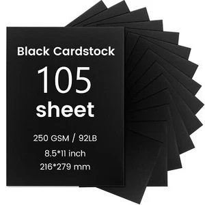 Black Cardstock105 Sheets Black Cardstock 8.5 x 11 Inches Thick Paper for DIY... - Picture 1 of 7