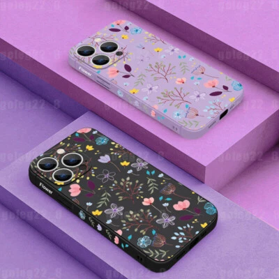 FLOWERS For iPhone 16 15 14 Pro Max 13 12 11 ShockProof Silicone Slim Case Cover - Image 1 of 4