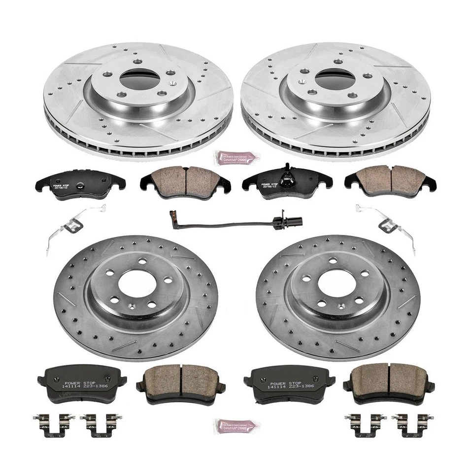 Kit de frenos de disco PowerStop - Delantero y trasero - Se adapta a Audi A4 2012-2016, Audi A4 Quat Foto 1 de 4
