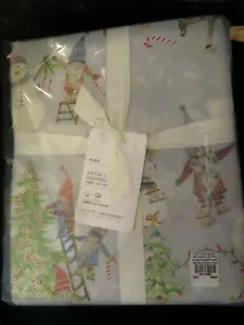 POTTERY BARN Snow Day Gnomes Organic Cotton Sheet Set~KING SIZE-NEW W/ TAGS - Picture 1 of 4