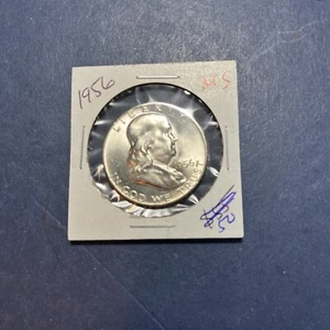1956 50C Franklin mezzo dollaro, MS non in circolazione - Foto 1 di 4