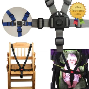 Chair Strap Safe Belt Baby Kids Harness Pram Car 5 Point Safety Stroller High - Picture 1 of 16