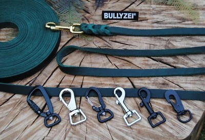 Elegante Soft-Fettleder Leine geflochten 16mm x 2m Grün Führleine Jagd Twist - Bild 1 von 4